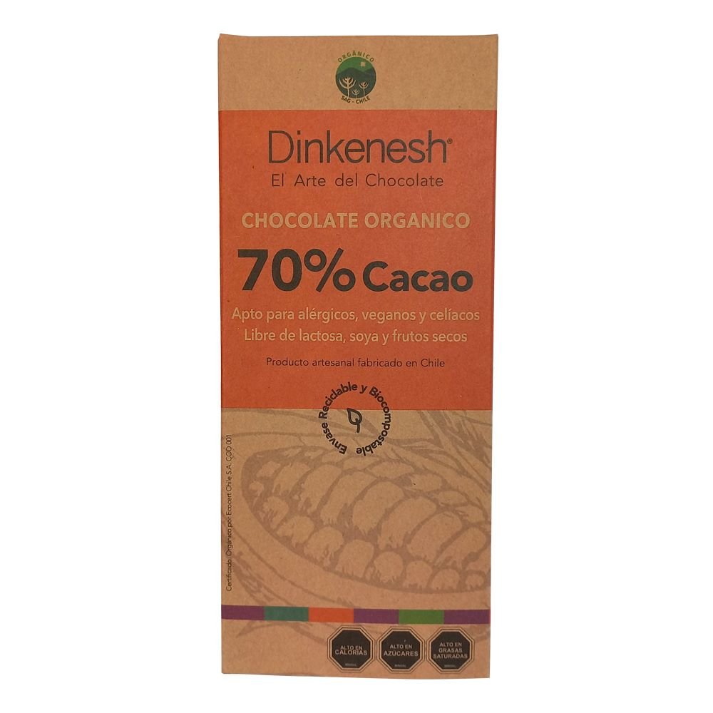 Barra De Chocolate 70% Cacao 100 Gr Dinkenesh – Aldea Nativa