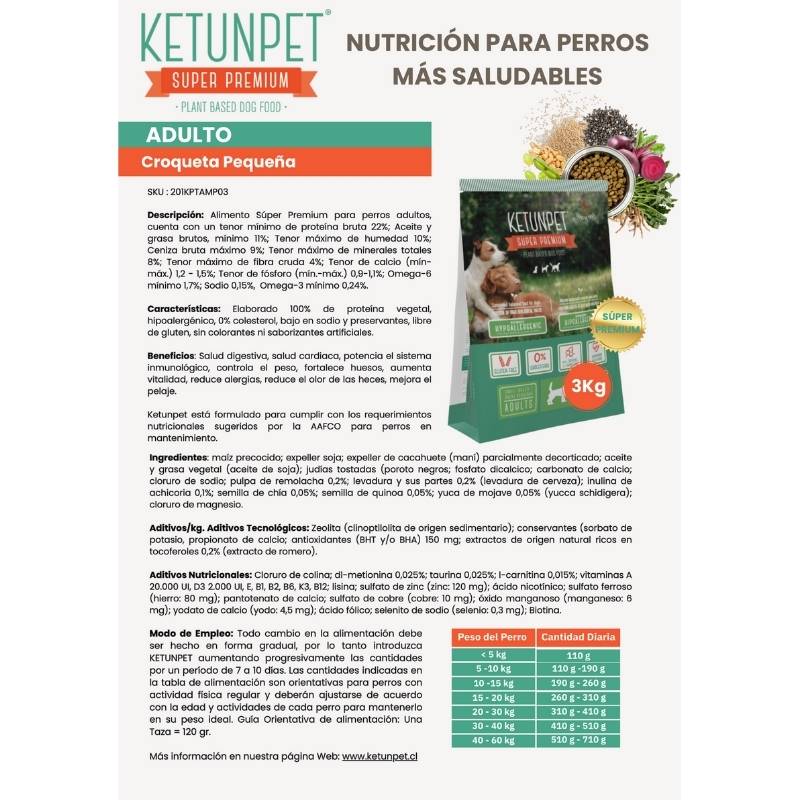 Alimento Para Perro Pequeño Ketunpet 3 Kl - KETUNPET - Aldea Nativa
