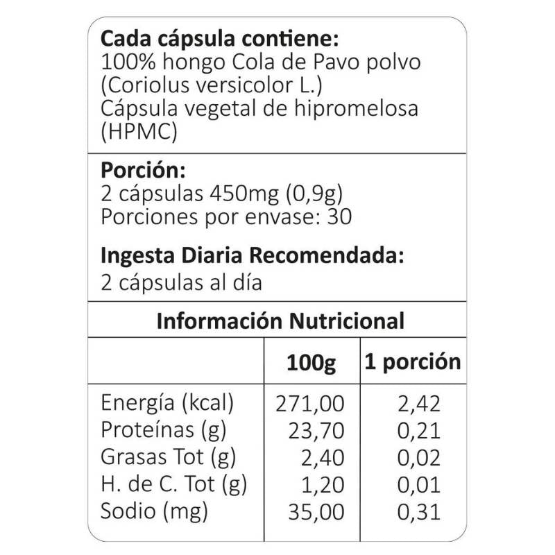 Cola de Pavo Cápsulas Avanti 90 Cap