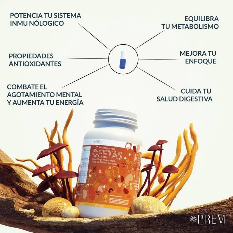 Extracto de Hongos 6 Setas Prem 30 Gr - PREM - Aldea Nativa