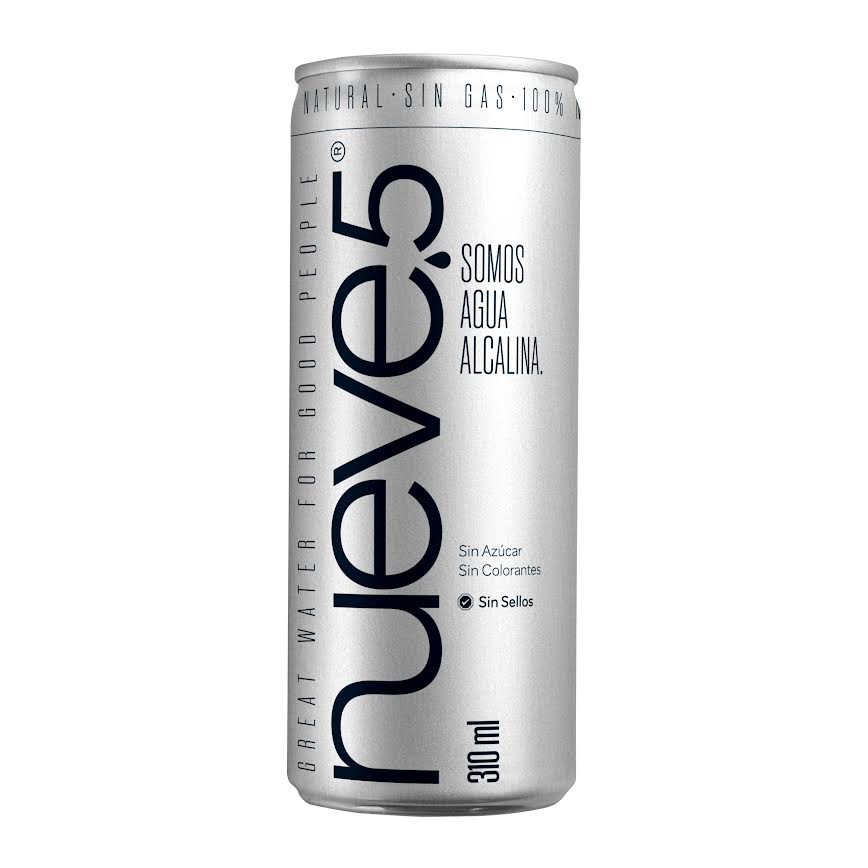 Agua alcalina  en lata 310 ML NUEVE.5