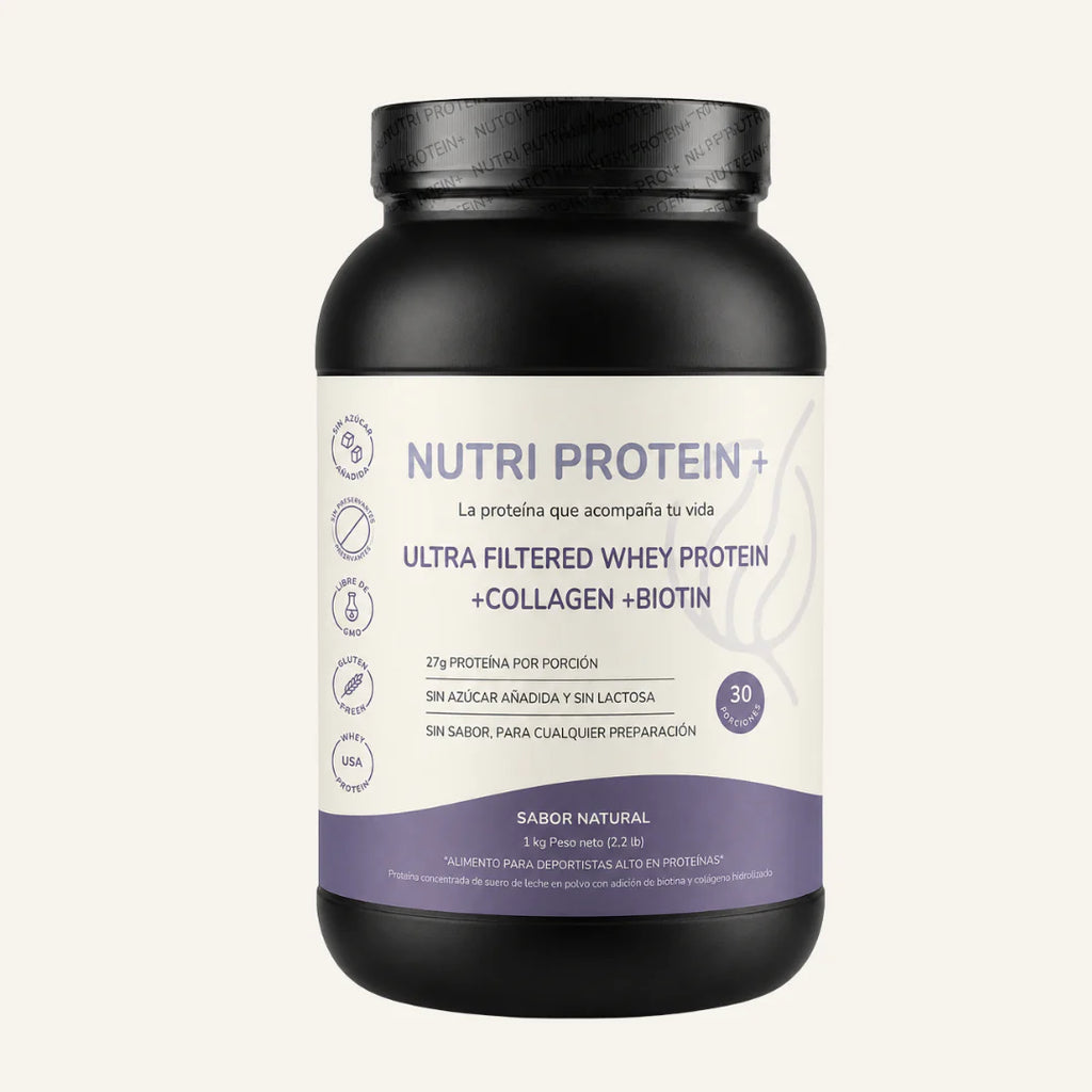 Nutri protein + whey con colageno y biotina 1 KG NUTRIFOODS