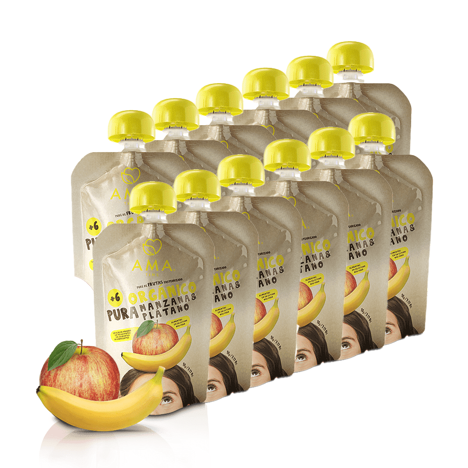 PACK 12 Pure manzana platano org 90 GR AMA