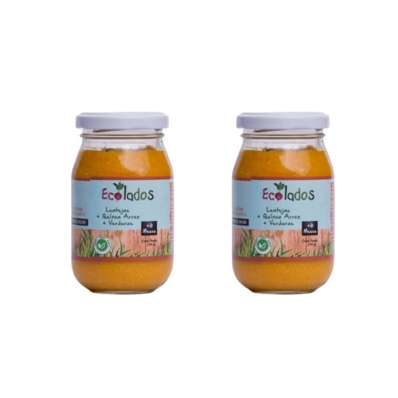 Pack 2 Colado Lentejas con Quinoa Arroz y Verduras Ecolados 200 Gr