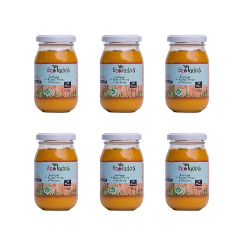 Pack 6 Colado Lentejas con Quinoa Arroz y Verduras Ecolados 200 Gr