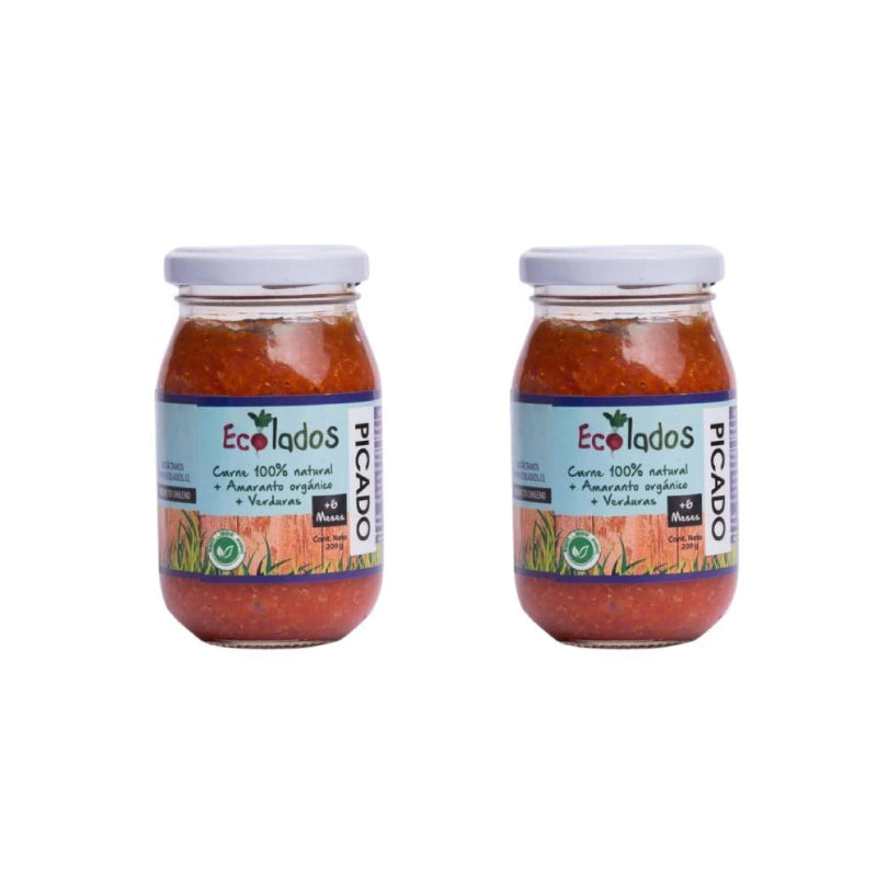 Pack 2 Picado de Carne 100% Natural con Amaranto y Verduras Ecolados 200 Gr