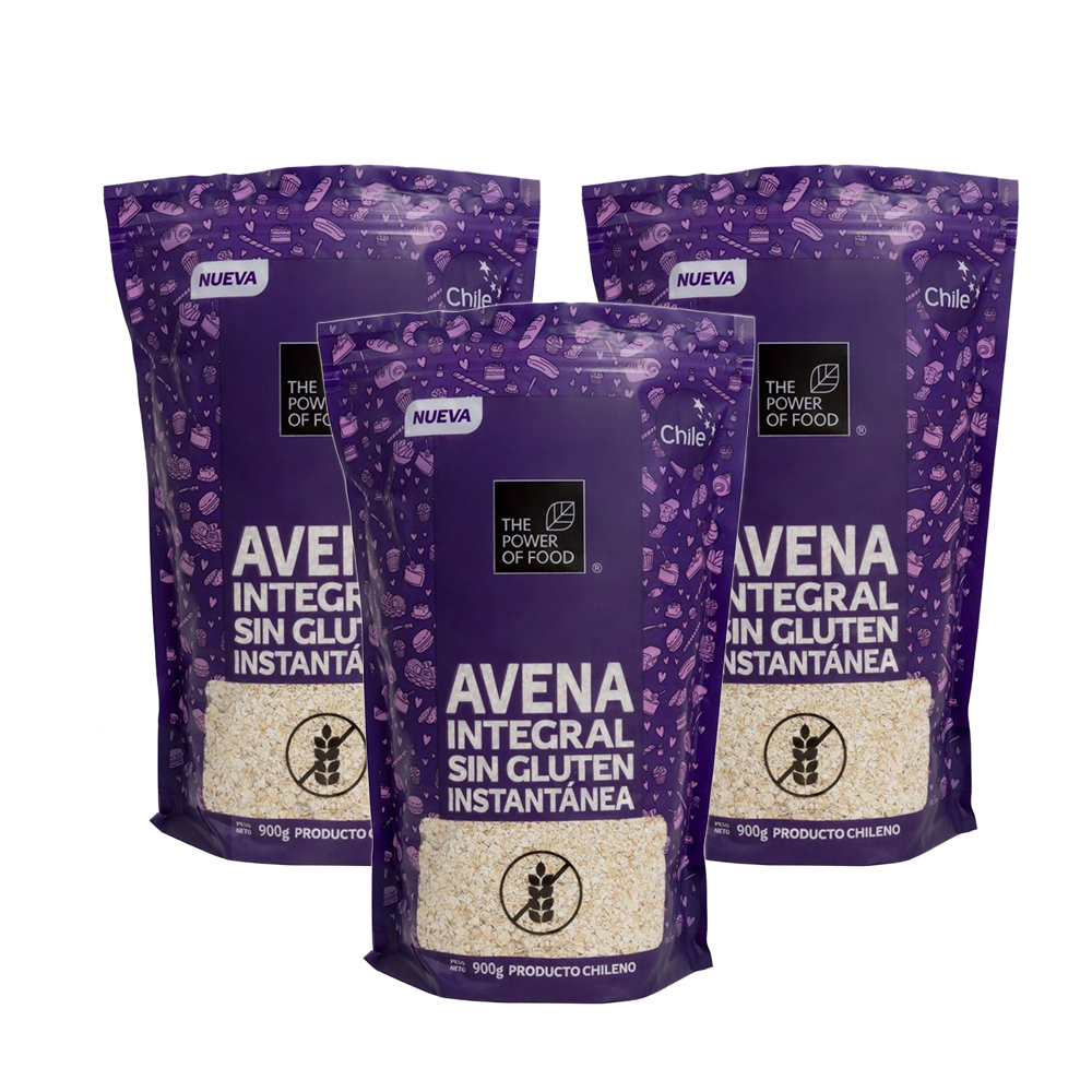 Pack 3 Avena integral instantánea 900 GR THE POWER OF FOOD