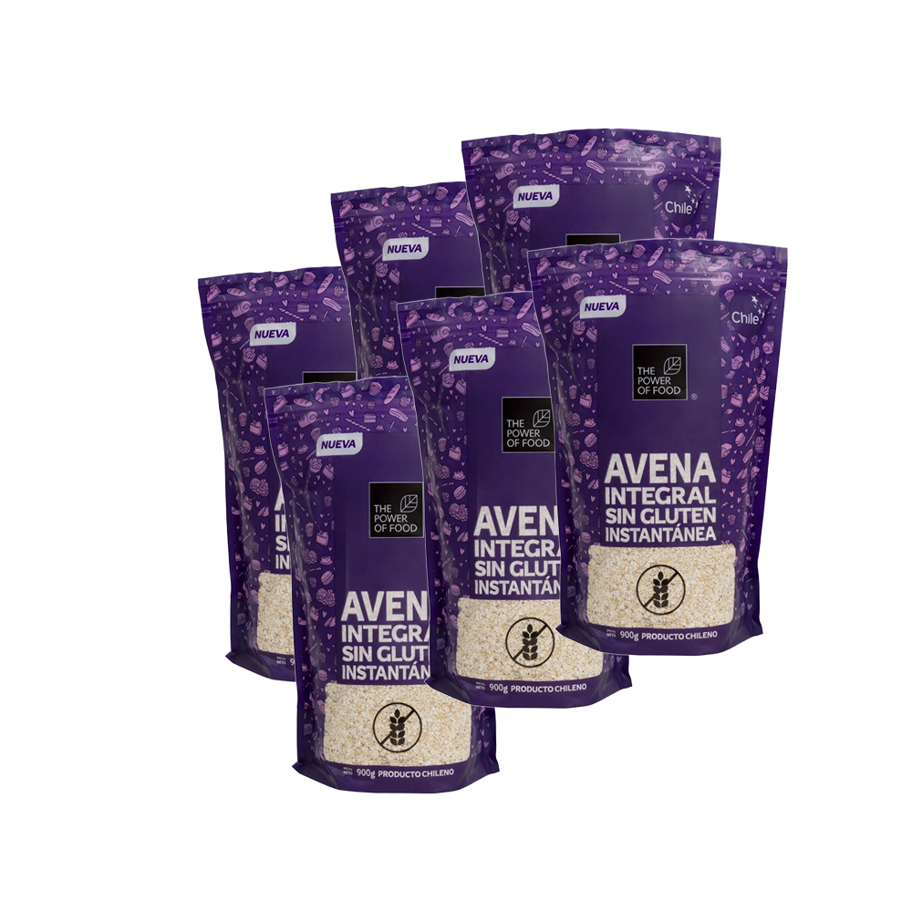 Pack 6 Avena integral instantánea 900 GR THE POWER OF FOOD