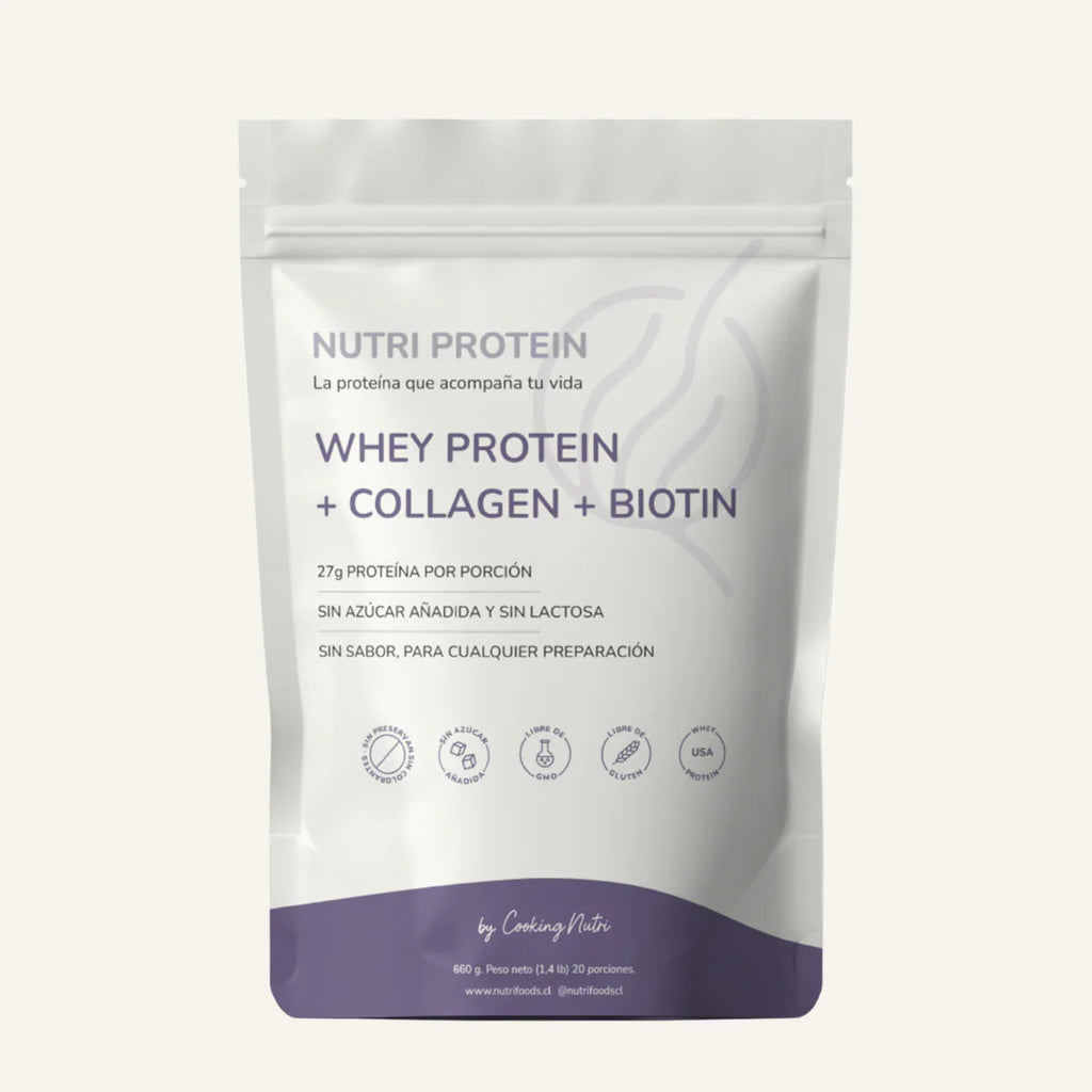 Nutri protein + whey con colageno y biotina 1 KG NUTRIFOODS