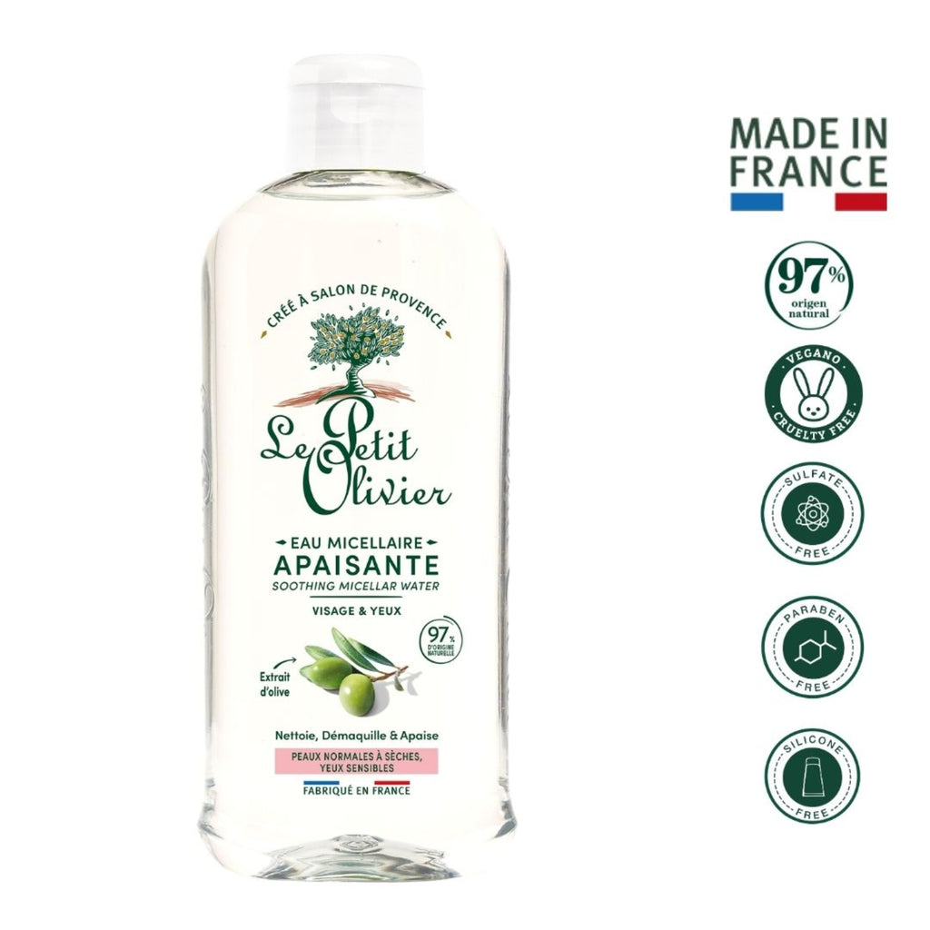 Agua micelar hidratante rostro y ojos oliva 400 ML LE PETIT OLIVIER