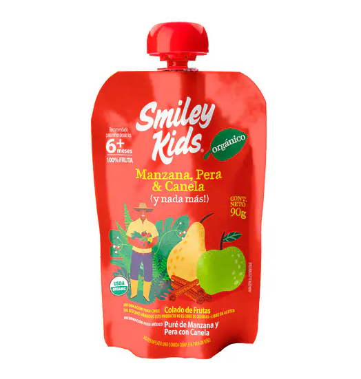 Compota manzana pera y canela 90 GR SMILEY KIDS