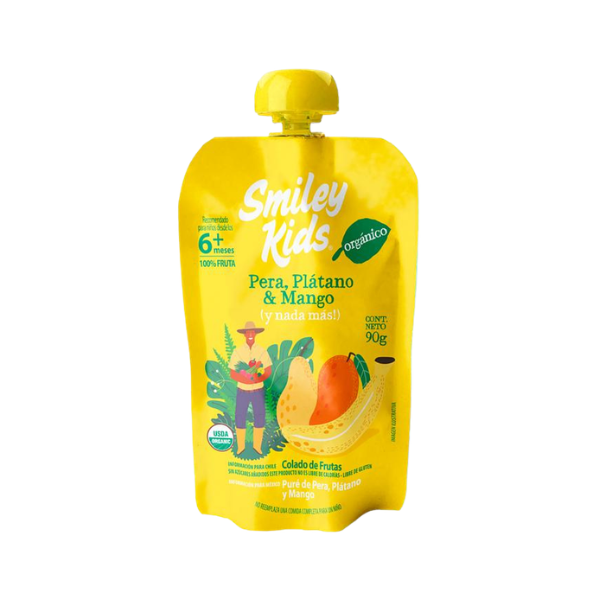 Compota pera platano y mango 90 GR SMILEY KIDS