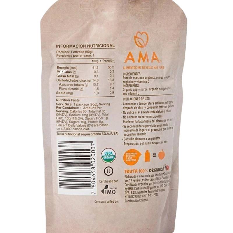 Pure Manzana Mango Org Ama 90 Gr