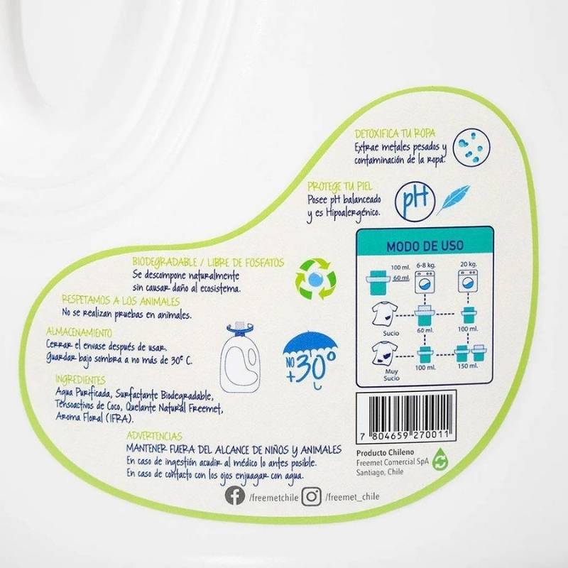 Detergente Freemet 3 Lt - FREEMET - Aldea Nativa