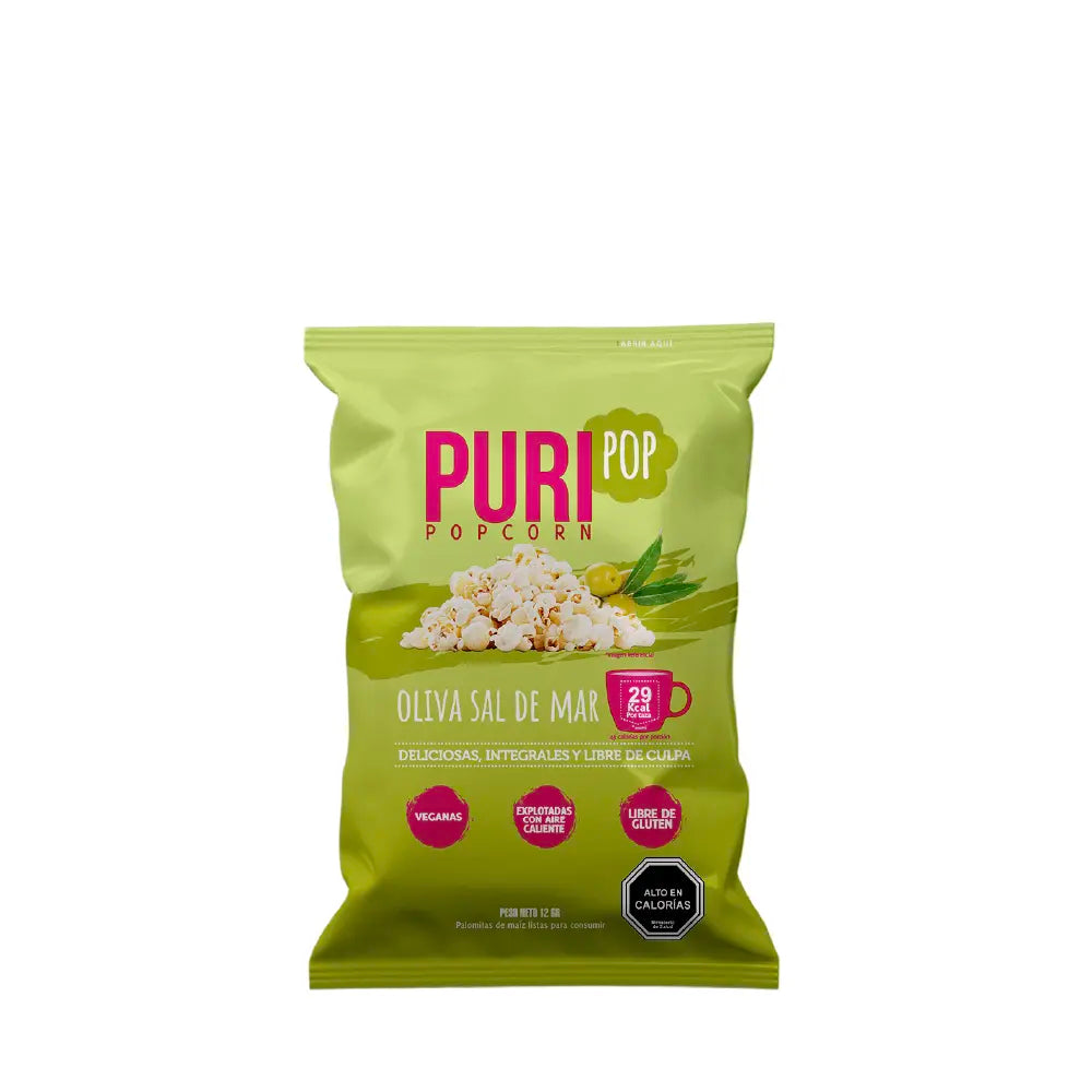 Puripop popcorn oliva Sal de Mar 12 Gr PURI