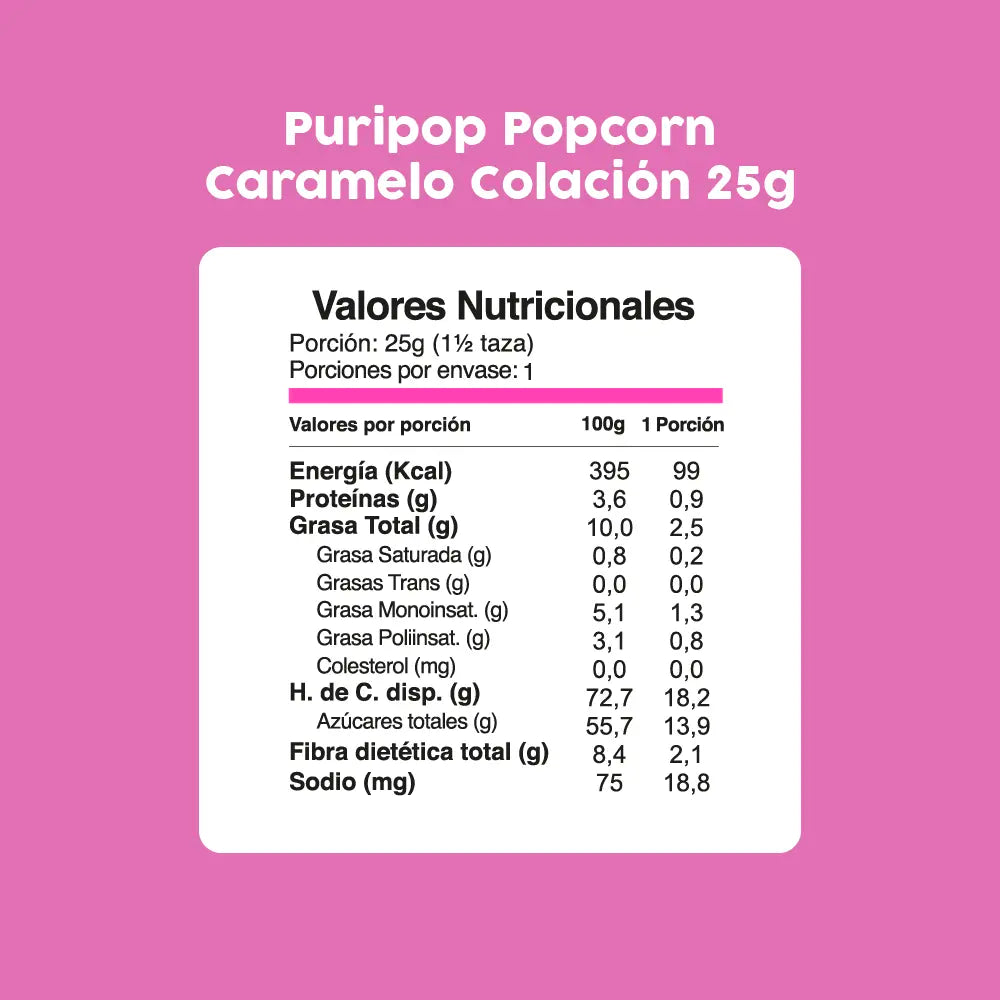 PuriPop Popcorn Caramelo 25 GR PURI
