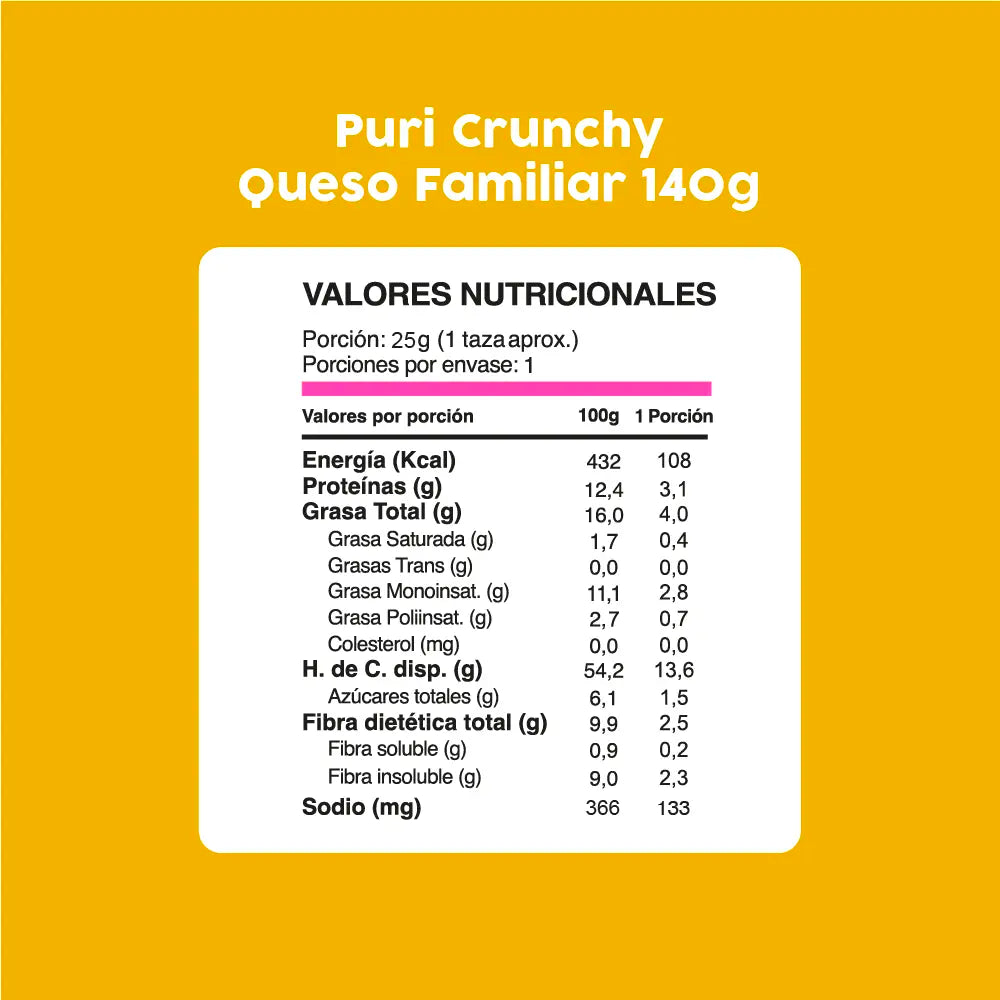 Puri Crunchys Garbanzos Queso 140 GR PURI