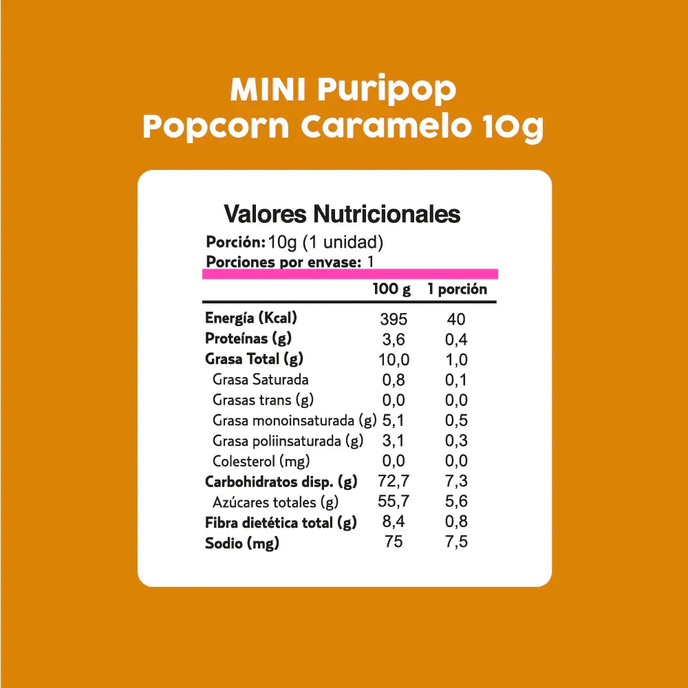 Mini PuriPop Popcorn Caramelo 10 GR PURI