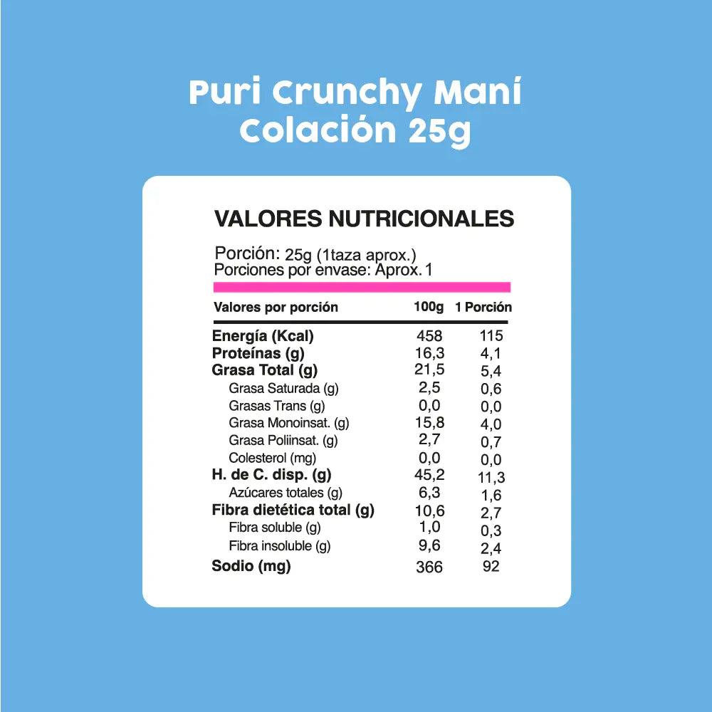 Puri Crunchys Garbanzos Mani 25 GR PURI