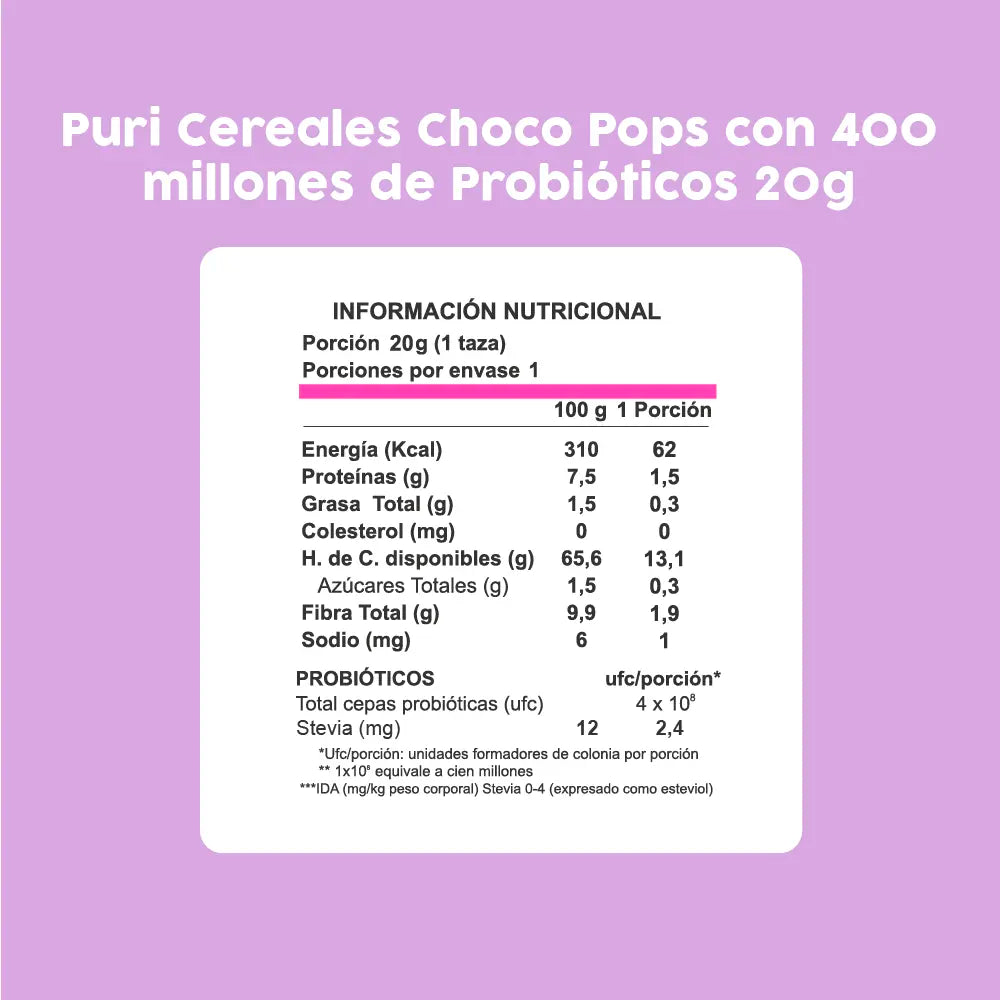 Puri choco pops 20 GR PURI