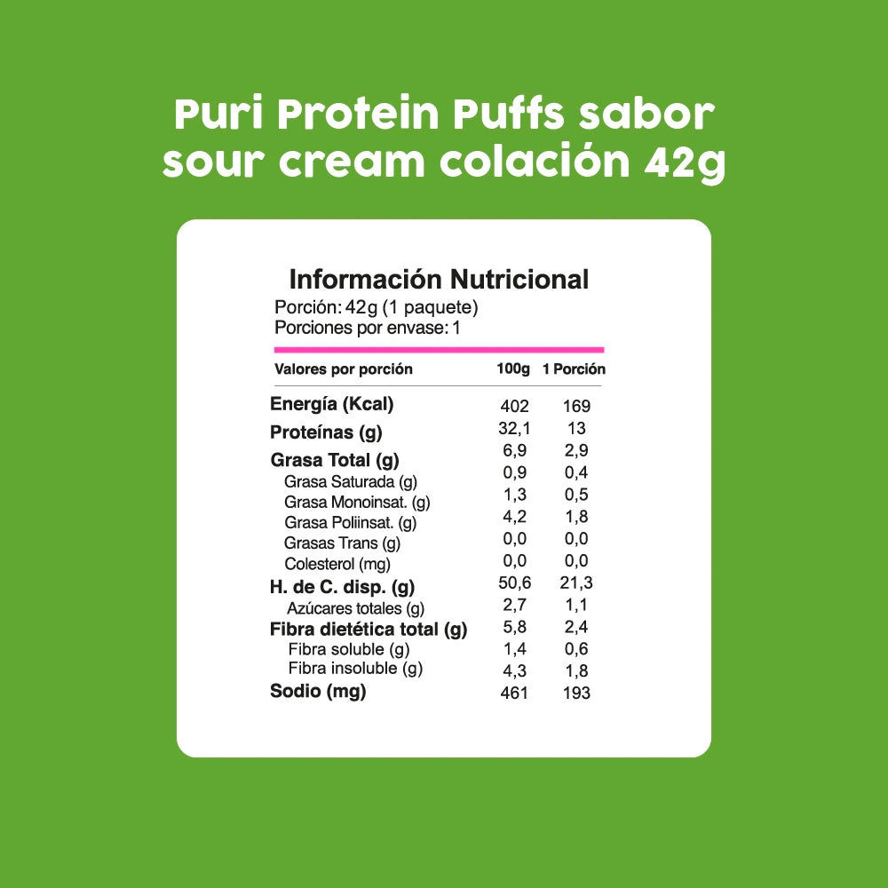 Protein Puffs Sour Cream 42 GR PURI