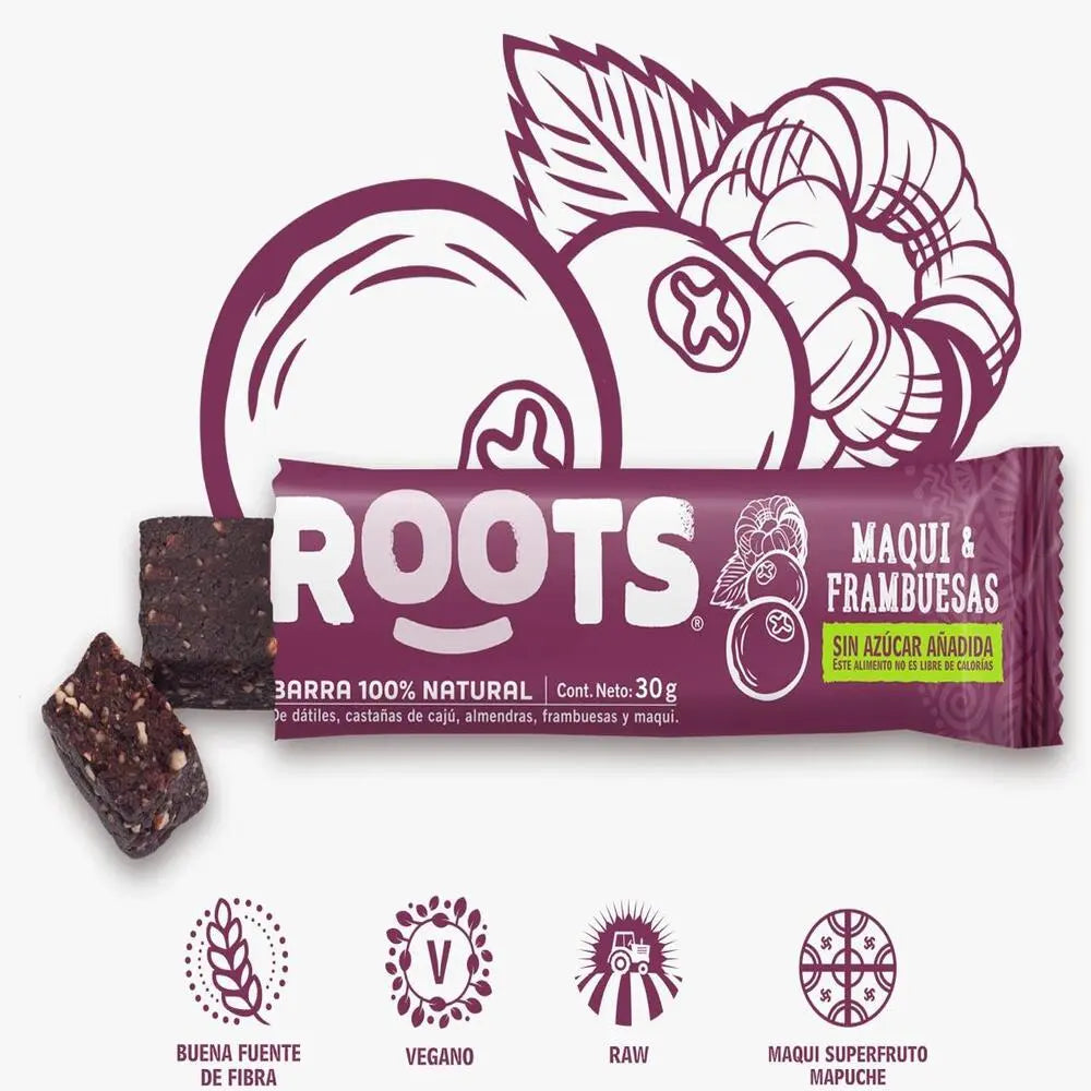 Barrita Maqui & Frambuesas 30 GR ROOTS