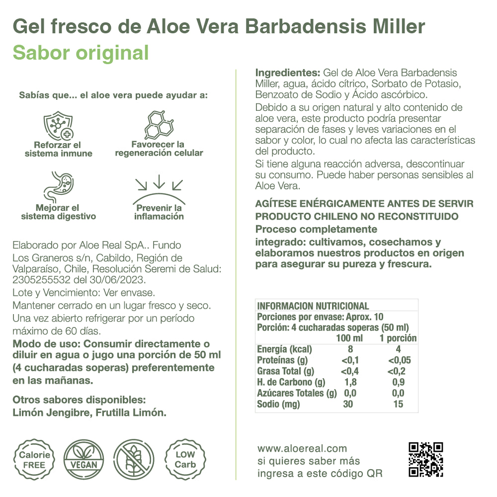 Gel Aloe Vera Original 500 ML ALOE REAL