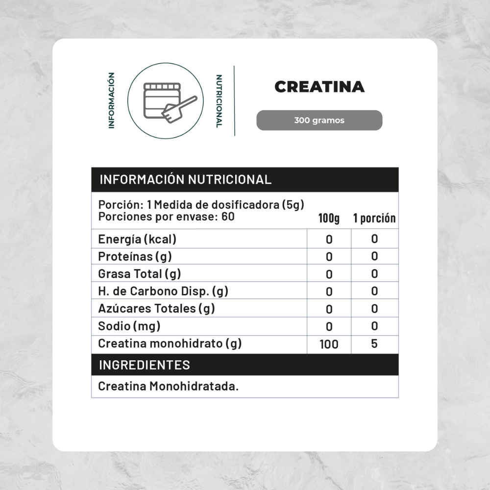 Creatina Monohidratada en polvo 300 gr KARUN LIFE