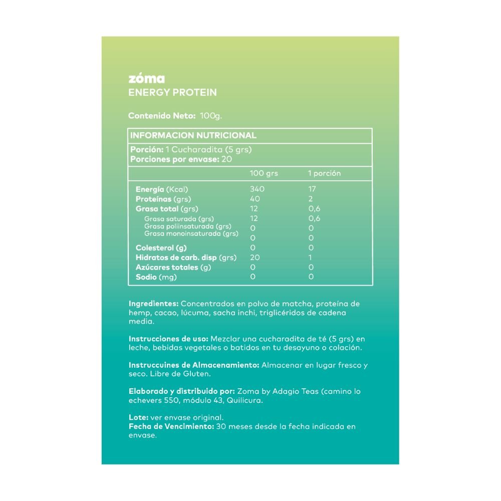Energy Zoma Superfoods Doypack 100Gr - ZOMA SUPERFOODS - Aldea Nativa