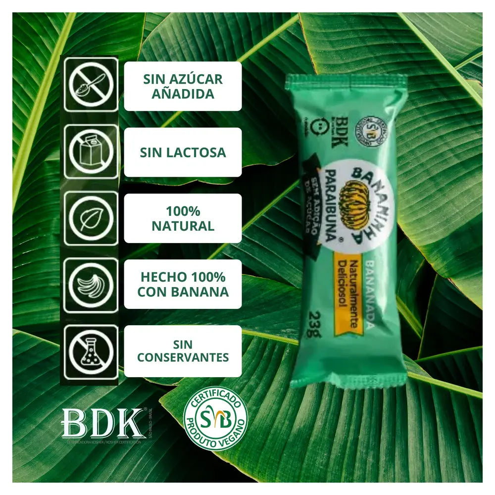 Snack dulce de banana sin azucar 23 GR BANANINHA PARAIBUNA