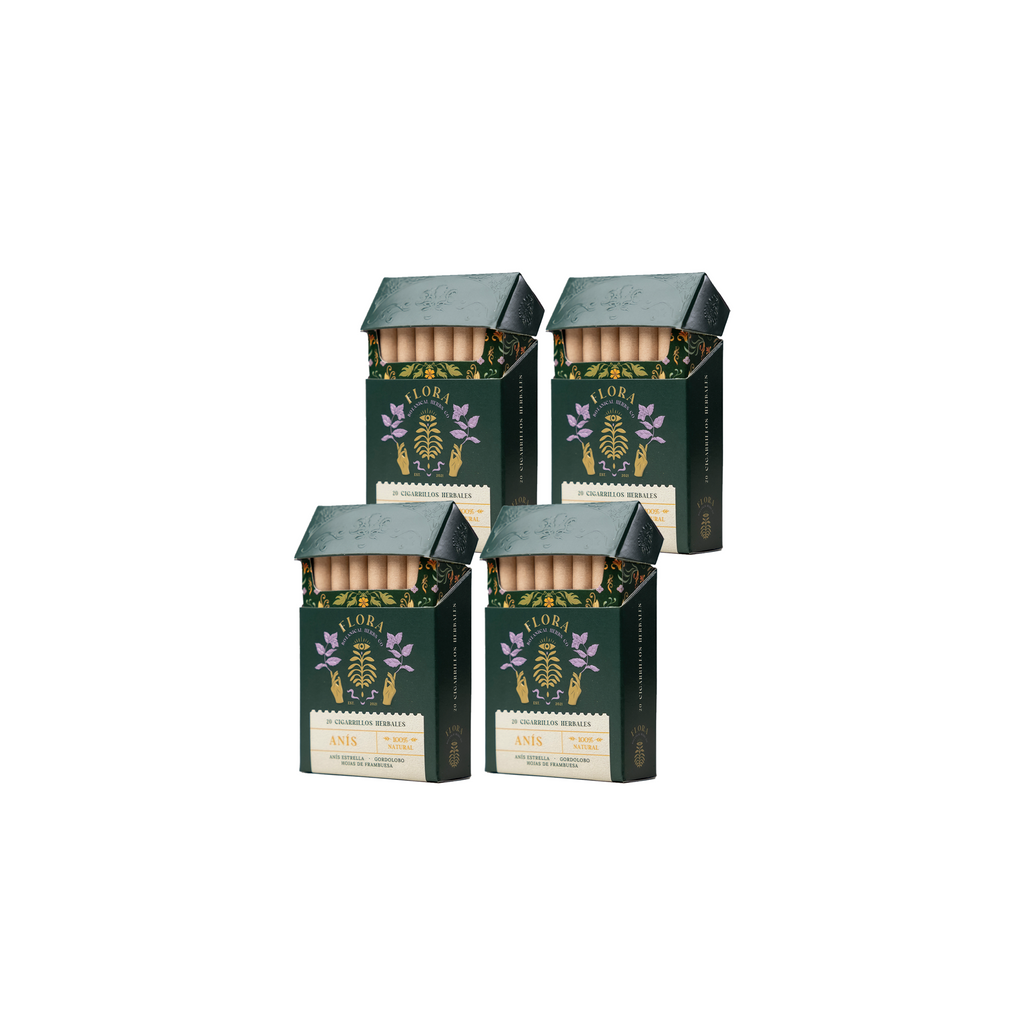 Pack 4 Cajetillas herbales anis 20 un Flora