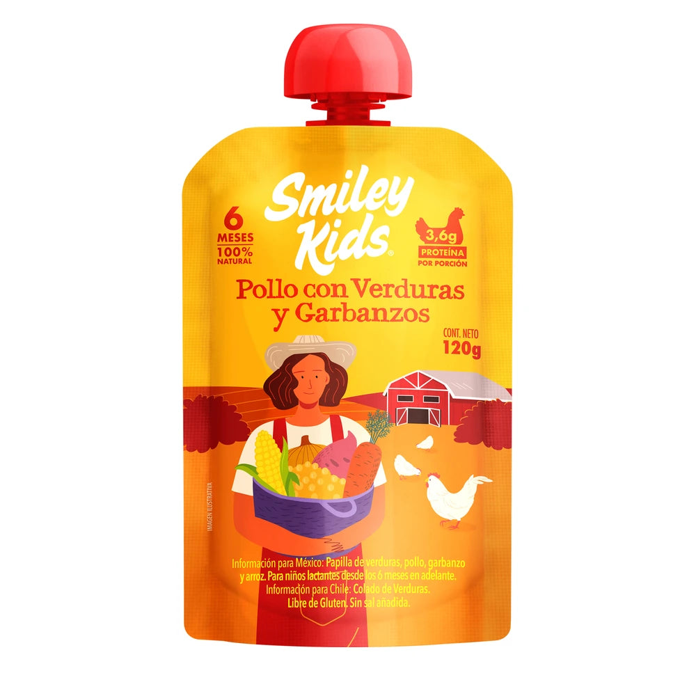 Colado pollo con verduras y garbanzos 120 GR SMILEY KIDS