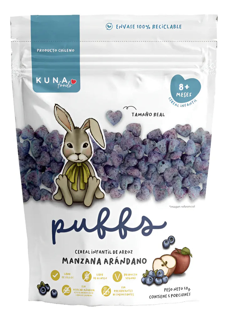Puffs Manzana Arandano 50 GR KUNA FOODS