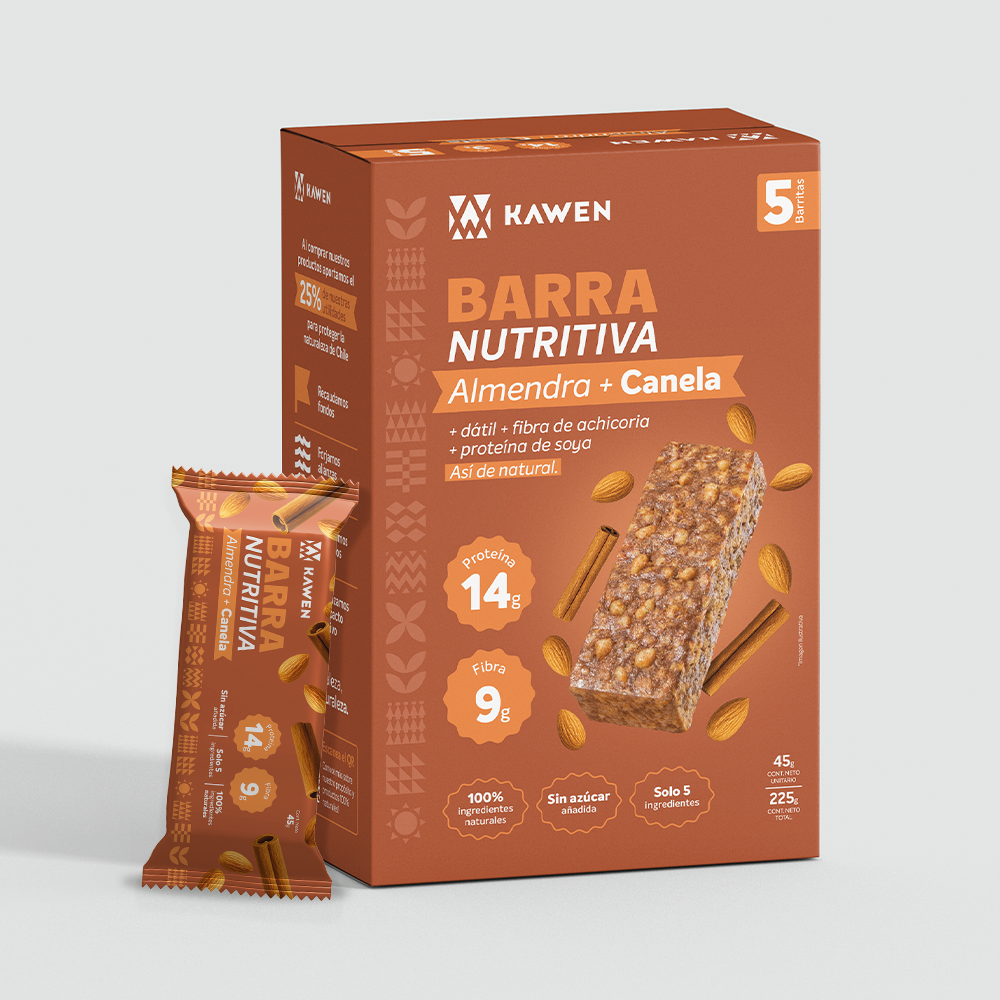 Barra almendra canela caja 5 UN KAWEN