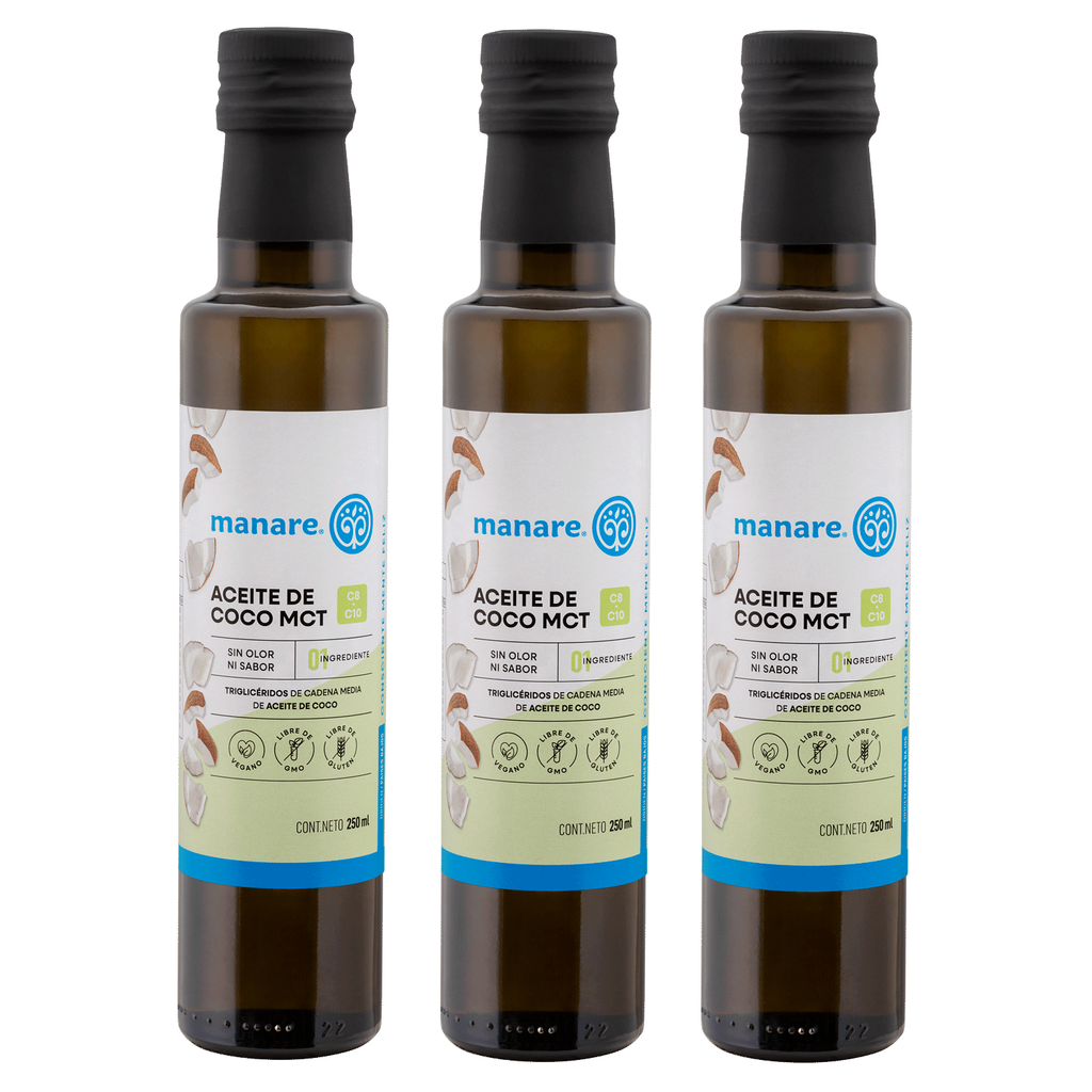 Pack 3 Aceite de coco mct 250 ml Manare
