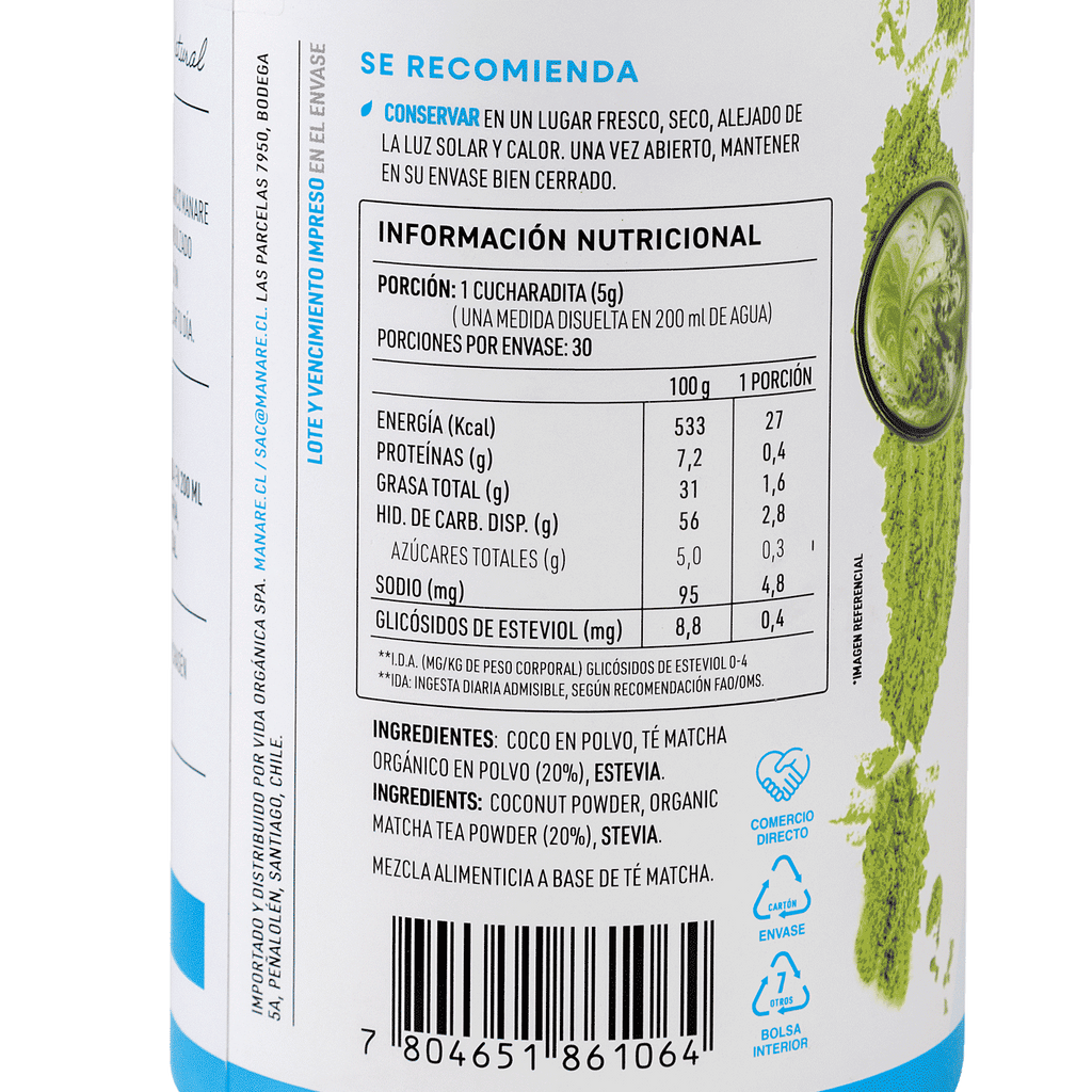 Té Matcha Coco Latte 150 GR MANARE