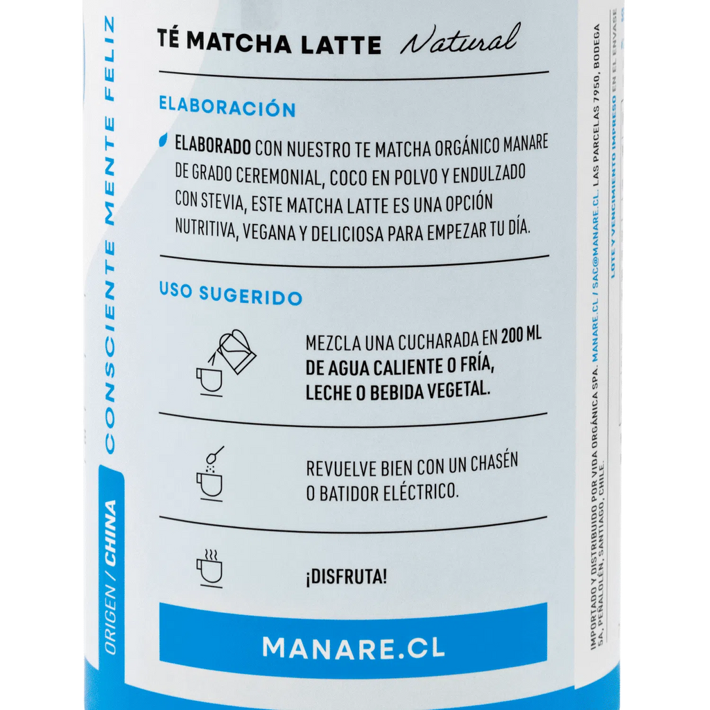 Té matcha latte 150 gr Manare