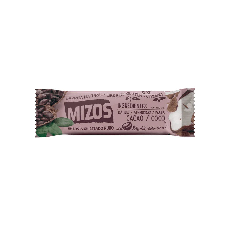 Barrita Sabor Cacao y Coco 35 GR MIZOS