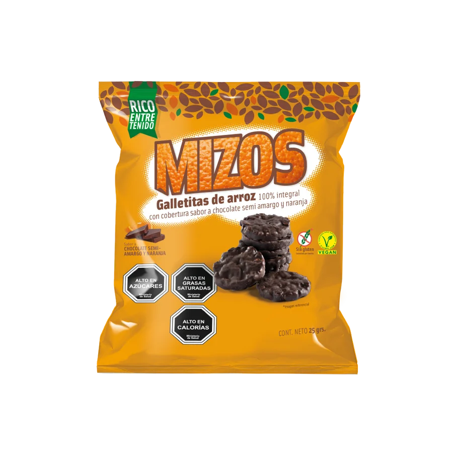Galletas de Arroz integral Chocolate Naranja 25 GR MIZOS