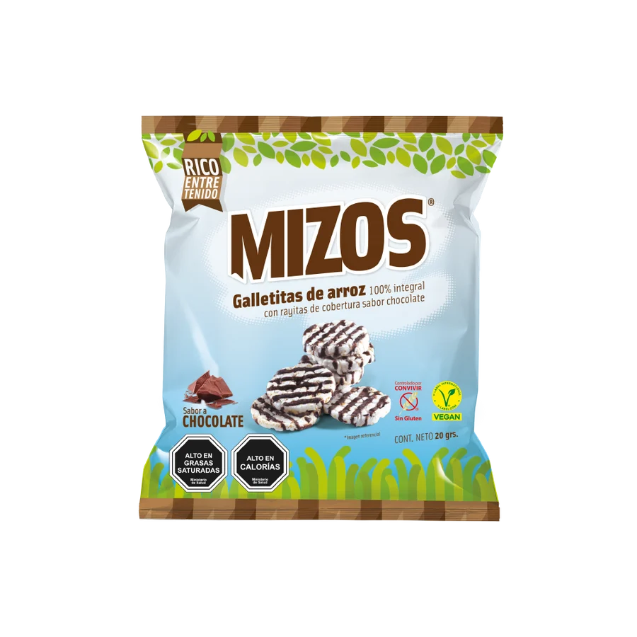 Galletas de Arroz Integral Cubiertas de Chocolate 20 GR MIZOS