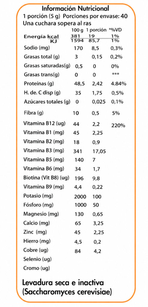 Levadura Nutricional 200 GR ALDEA NATIVA