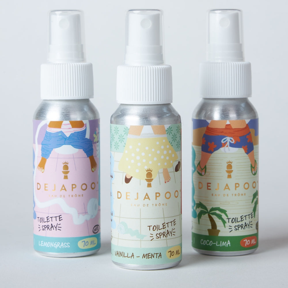 Pack 3 toilette spray lemongrasss - vainilla menta y coco lima  DEJAPOO