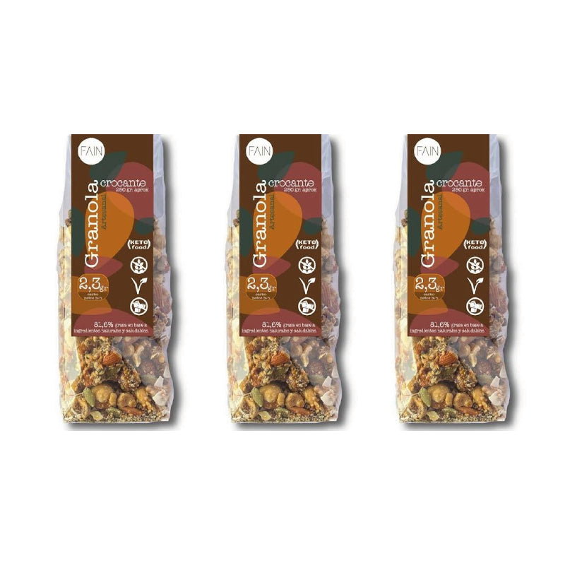 Pack 3 granola Keto 250 gr Fain