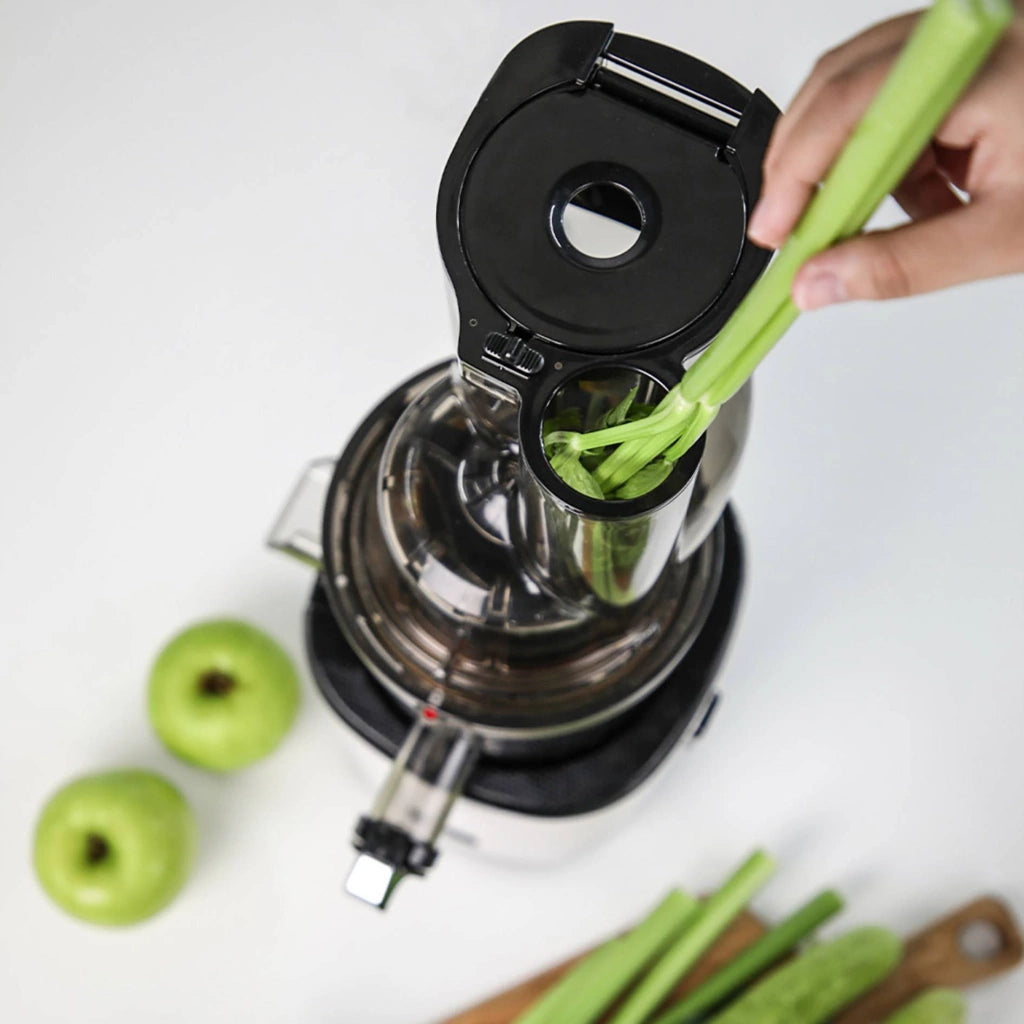 Extractor de jugos prensados en frío Revo830 plateado un Miobio