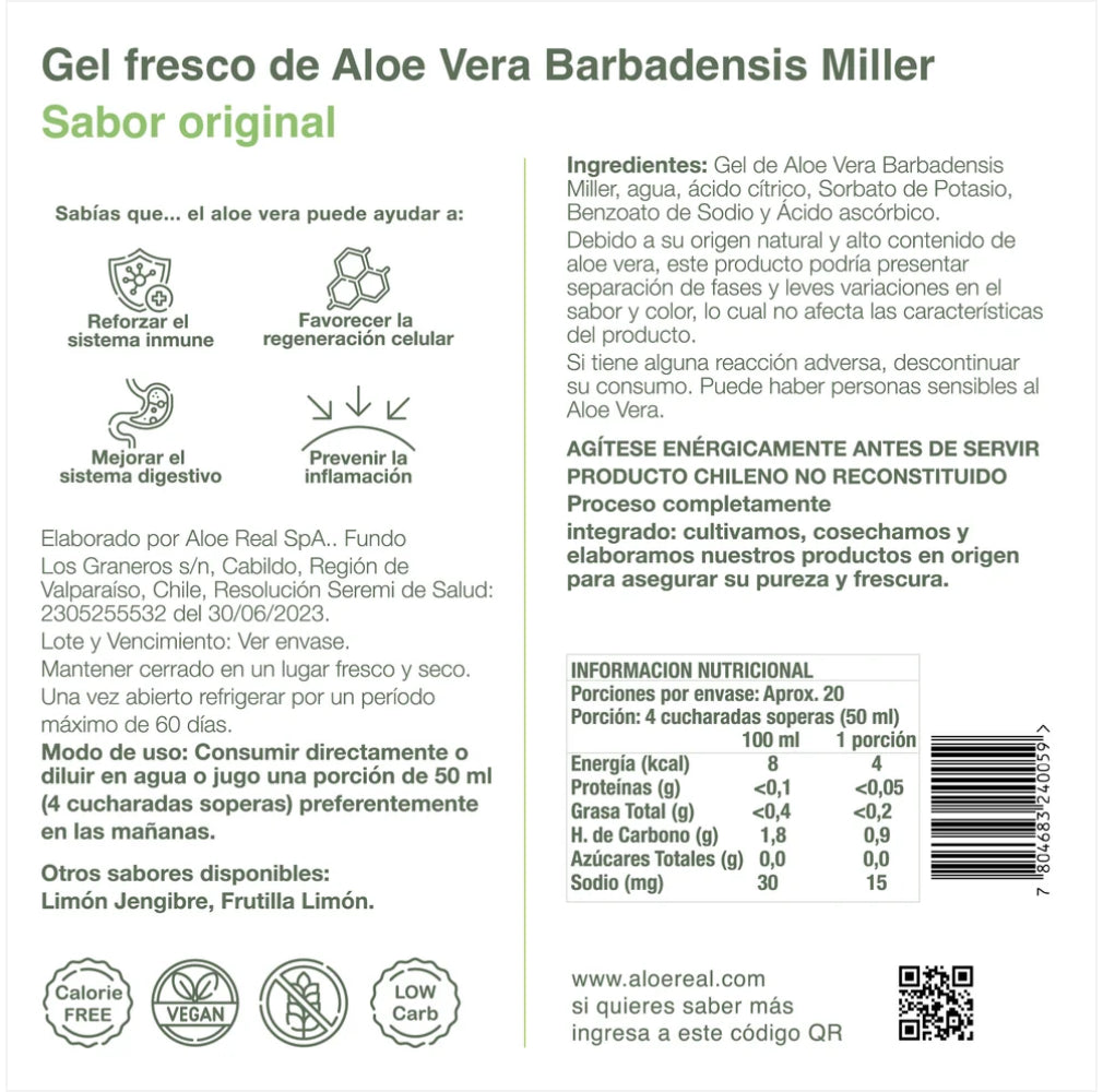 Gel Aloe Vera Original 980 ML ALOE REAL