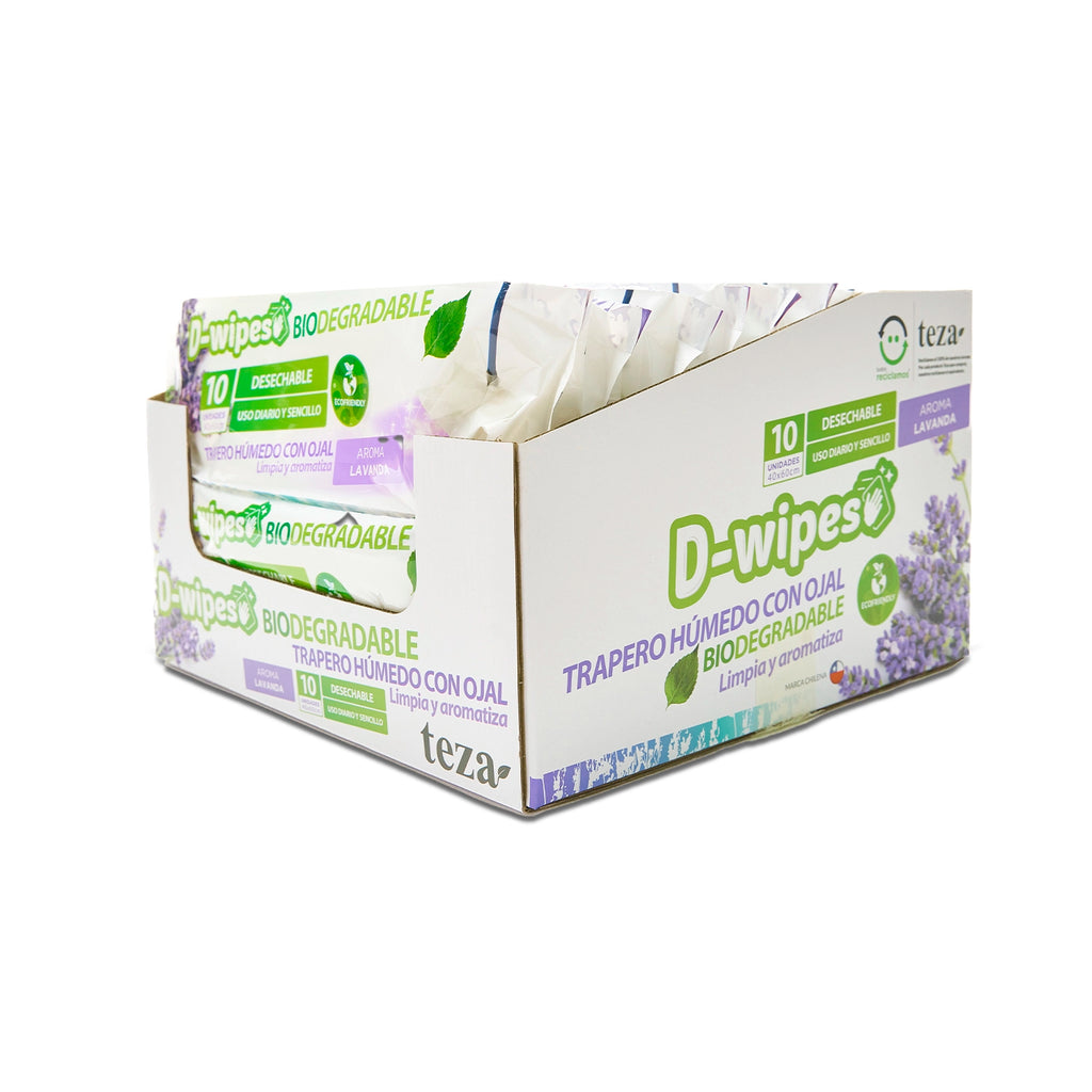 Trapero Humedo Lavanda Biodegradable 10 UN D-WIPES