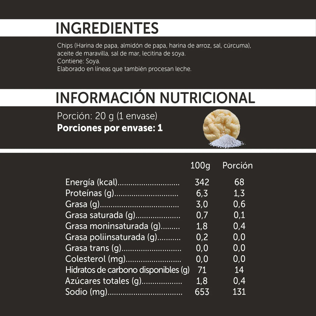 Popped Chips Sal de Mar 20 GR MIZOS