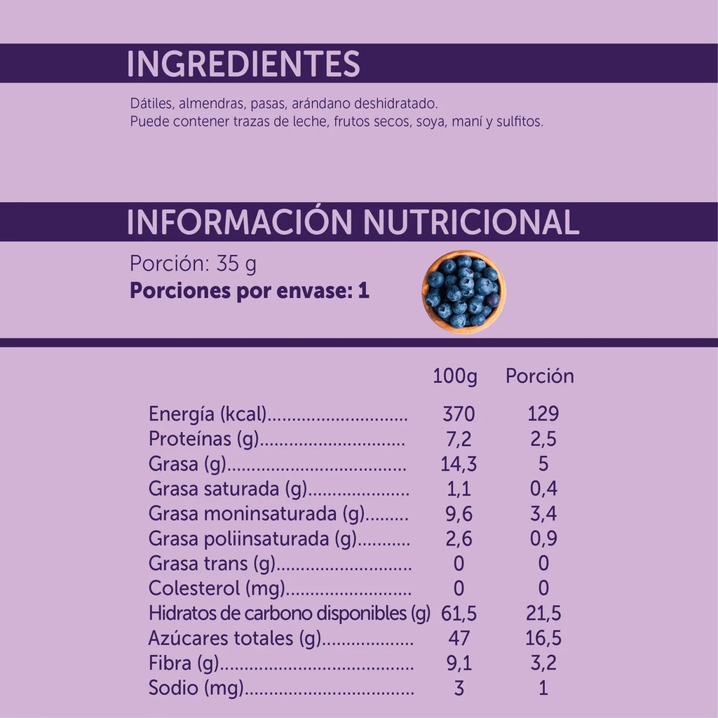 Barrita Sabor Arandano 35 GR MIZOS