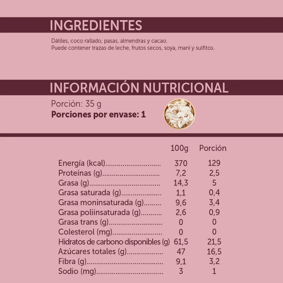 Estuche Barrita Sabor Cacao Coco 140 GR MIZOS