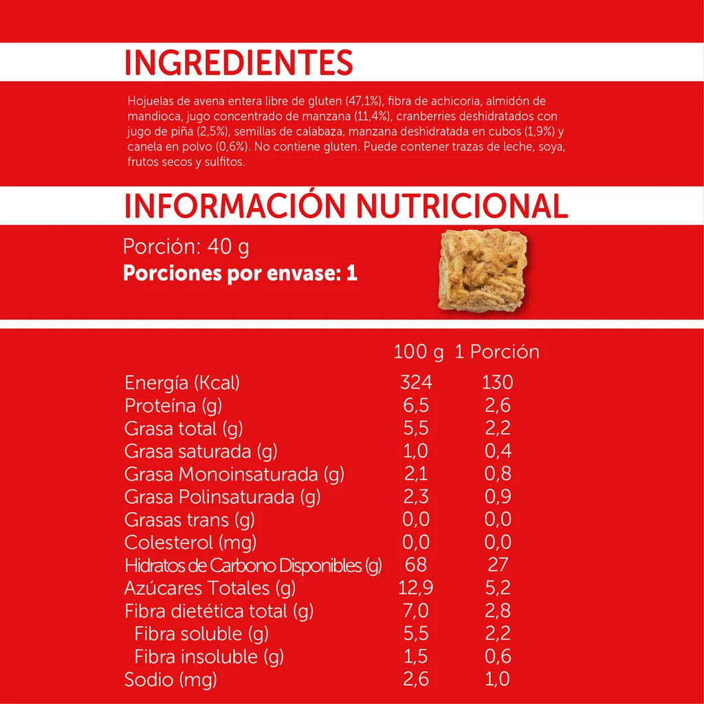 Bites de Avena Manzana y Canela 40 GR MIZOS